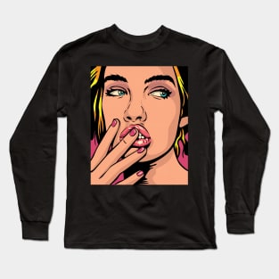 pop art girl Long Sleeve T-Shirt